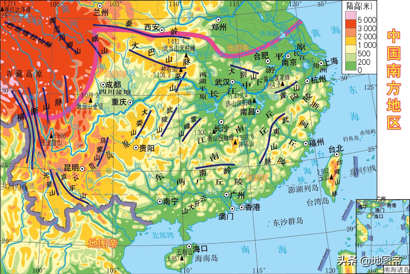 珠江流经的地形区图片