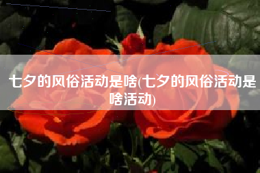 七夕的风俗活动是啥(七夕的风俗活动是啥活动)